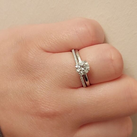 Platinum Plated 925 Sterling Silver Band Ring - Picture 7 of 9